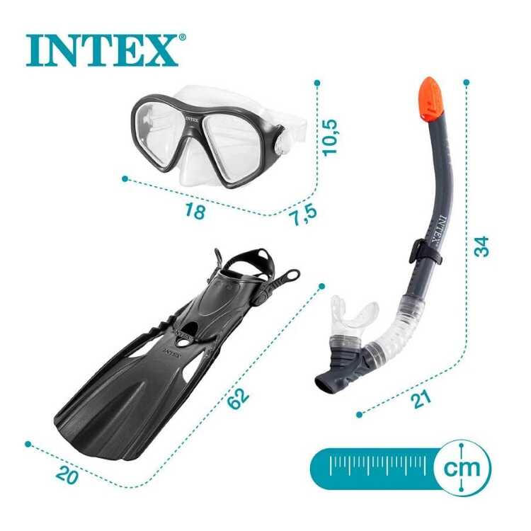 Kit Snorkel + Aletas Intex 55657 | Talla L