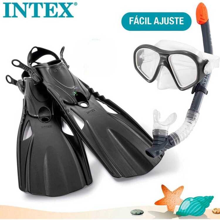 Kit Snorkel + Aletas Intex 55657 | Talla L