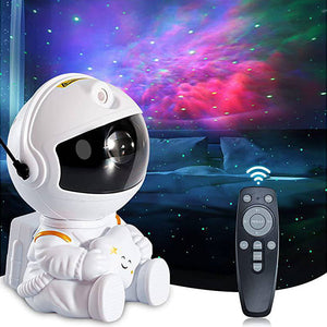 Mini Astronauta Proyector de Estrellas y Nebulosa Ajustable 360º y Desmontable + Control Remoto