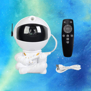 Mini Astronauta Proyector de Estrellas y Nebulosa Ajustable 360º y Desmontable + Control Remoto