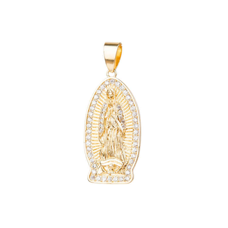 Dije Virgen de Guadalupe tipo diamante