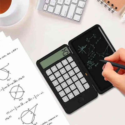 Calculadora 2 en 1 plegable multifuncional recargable con tableta bloc de notas digital lcd de 6,5 pulgadas y lápiz