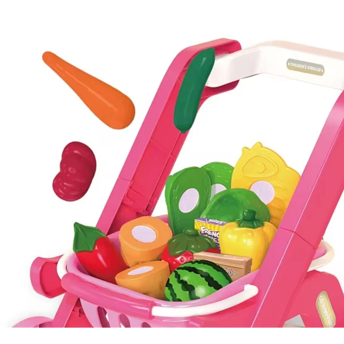 Set de Carrito de Juguete con Alimentos para Niños