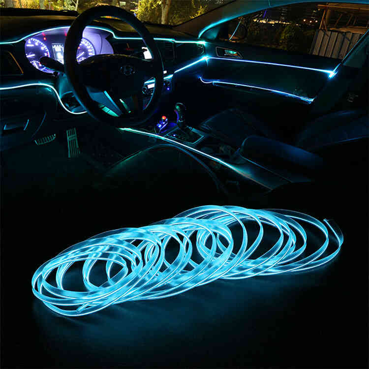 2 luces LED para interior de coche, 7 colores LED para interior de