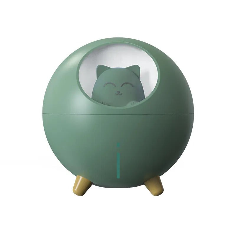 Humidificador Cápsula con Diseño de Gato y Luz LED