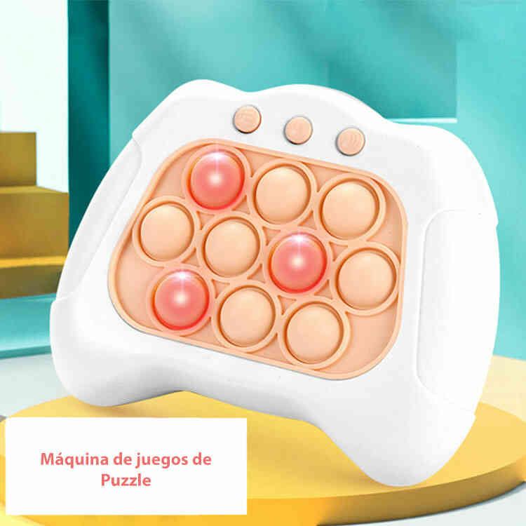 Juego de Puzzle Pop It Electrónico LED | Juguete Antiestrés en Forma de Consola de Videojuegos para Niños y Adultos