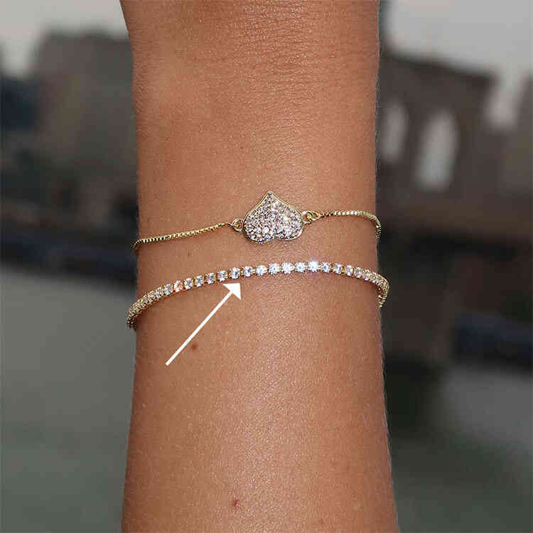 Pulsera White Charming Heart Broche Ajustable| Feeling Collection