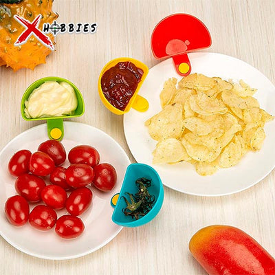 Combo soporte de platos cuenco para salsas y especias con clip x4 + Exprimidor manual de frutas y citricos | Combo pal hogar Xhobbies