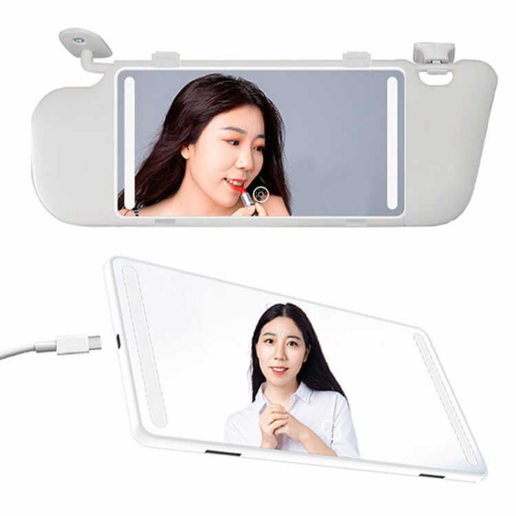 Espejo de Tocador USB con Luz Led | Espejo para Coche con 3 modos de luz