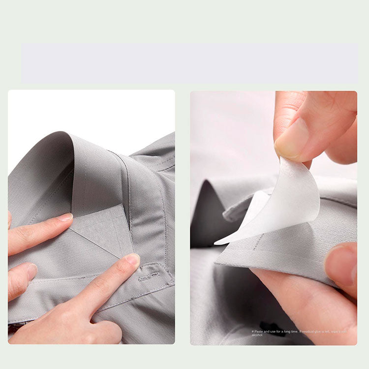 Paquete de Pegatinas 20 Unidades Triangulares para Cuello de Camisa | Parches Adhesivos de PVC para RopaPaquete de Pegatinas 20 Unidades Triangulares para Cuello de Camisa | Parches Adhesivos de PVC para Ropa