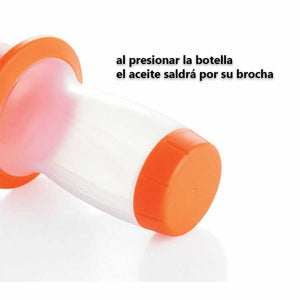 Botella Dispensadora de Aceite en Silicona con Brocha Cepillo y Tapa Protectora