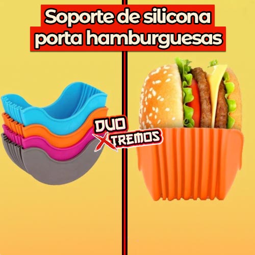 Combo x 2 soporte de silicona porta hamburguesas Xhobbies